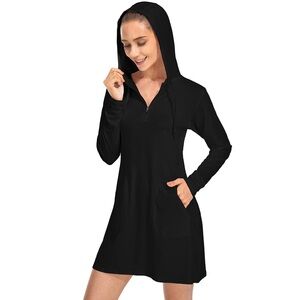 Amazon Women’s UPF 50 Swim Hoodie Cover Up Dress